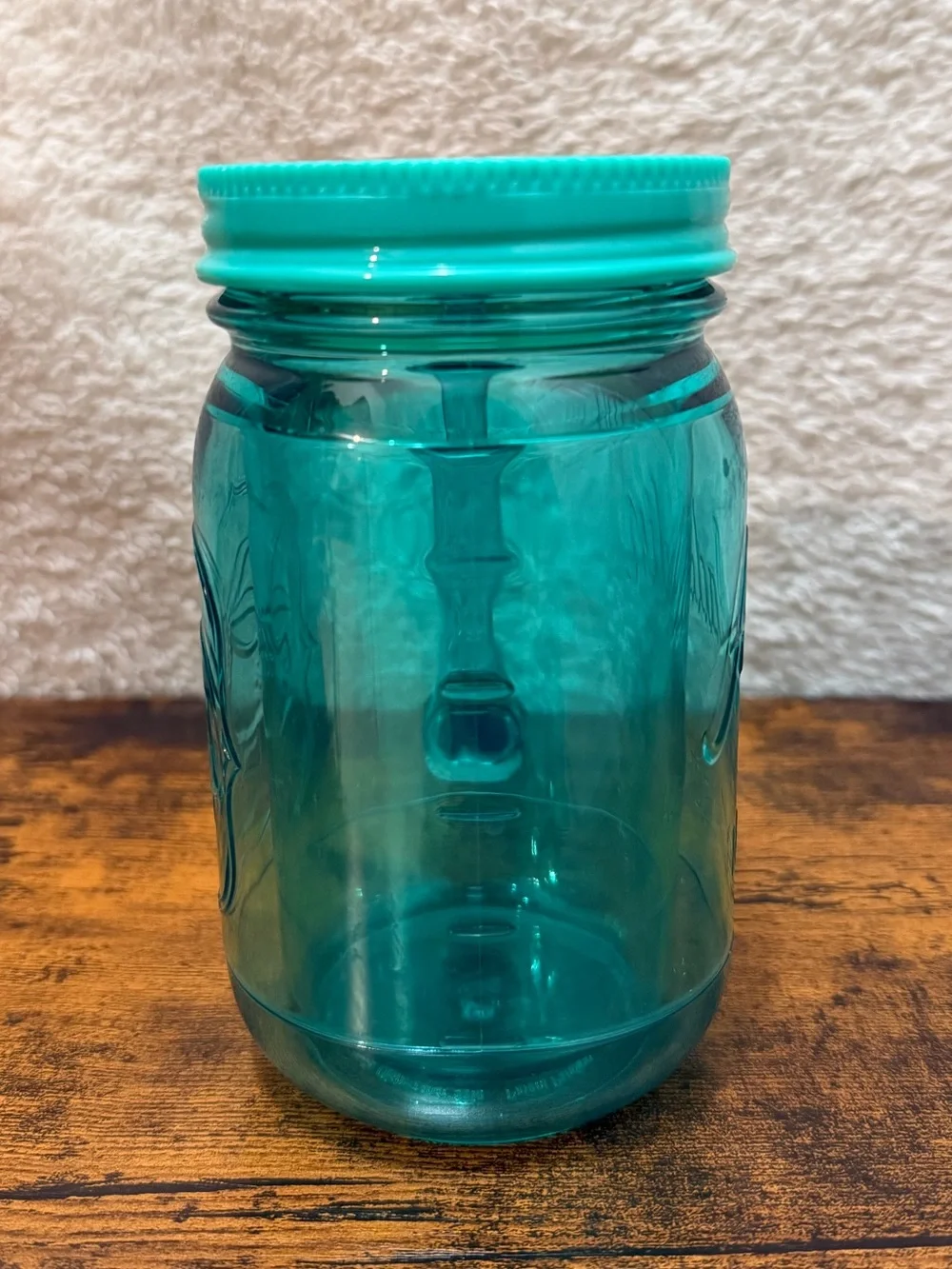 Aladdin MASON Jar Mug Cup 16oz Teal Insulated Lid Handel Plastic Lemon BPA Free